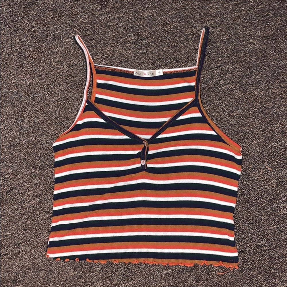 Striped, cropped tank top